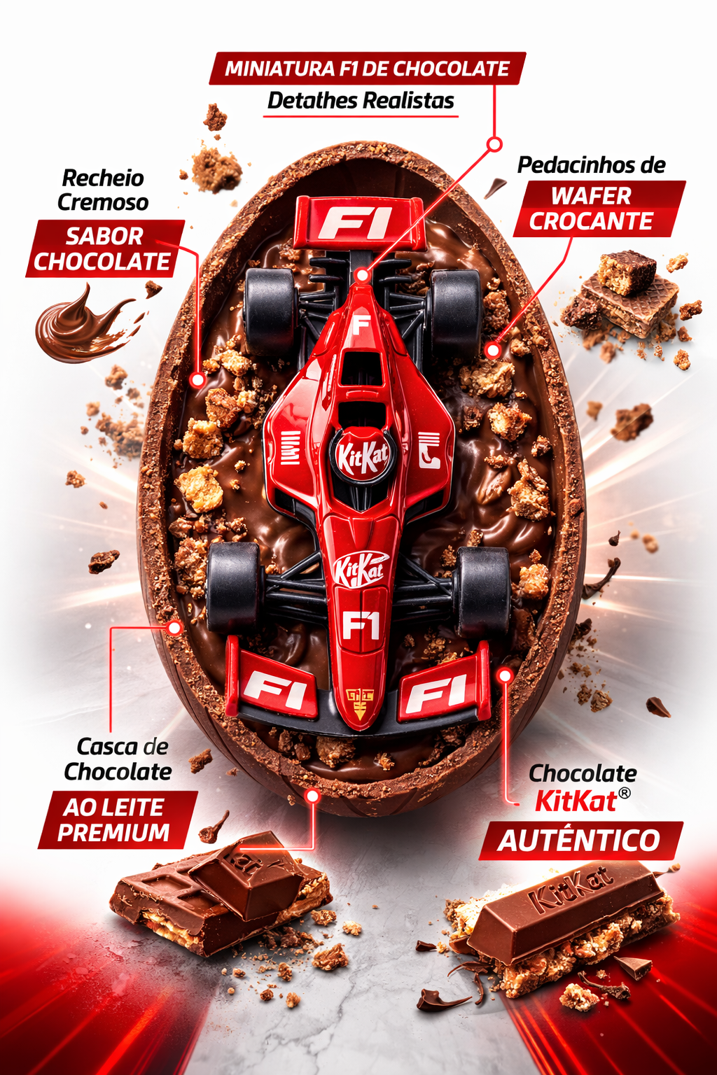 Detalhes Ovo de Páscoa KitKat F1